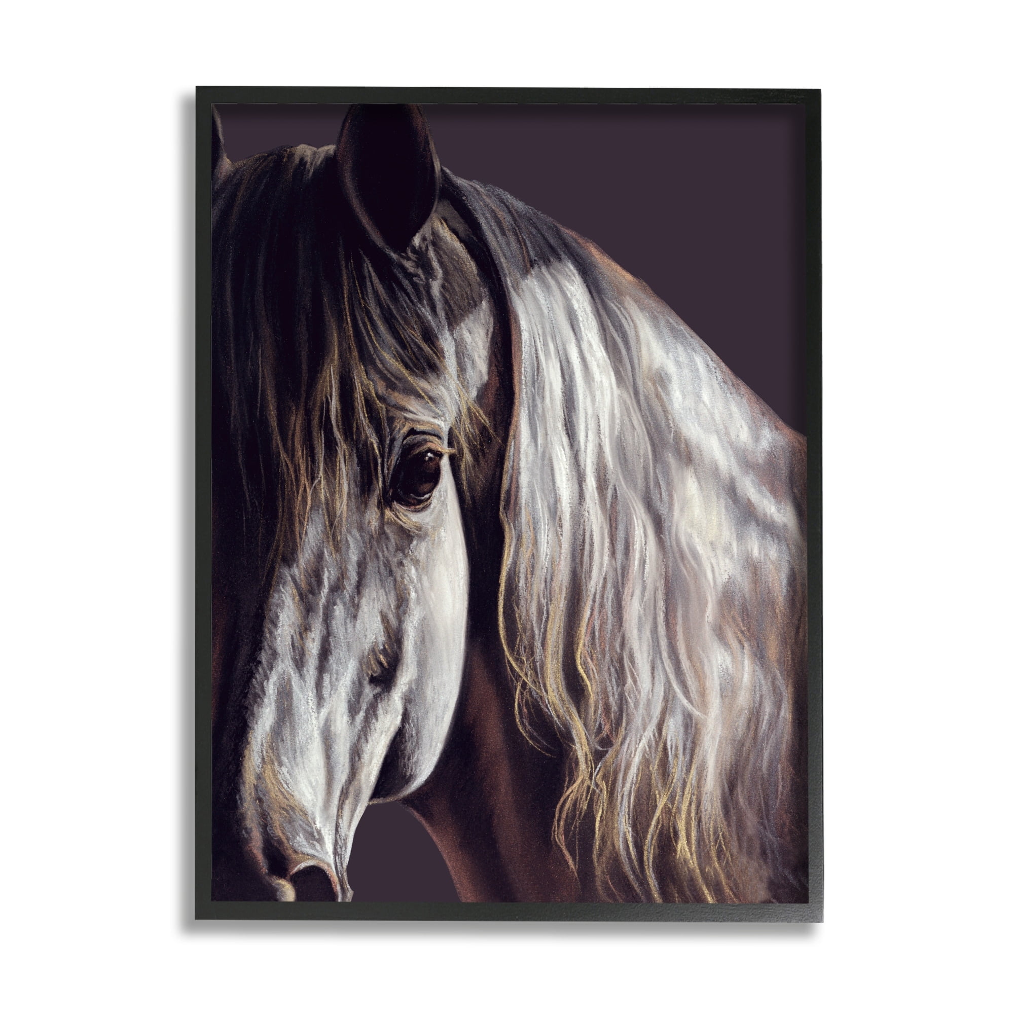 Stupell Industries Close Up Horse Face Portrait Animals & Insects Photography Black Framed Art Print Wall Art