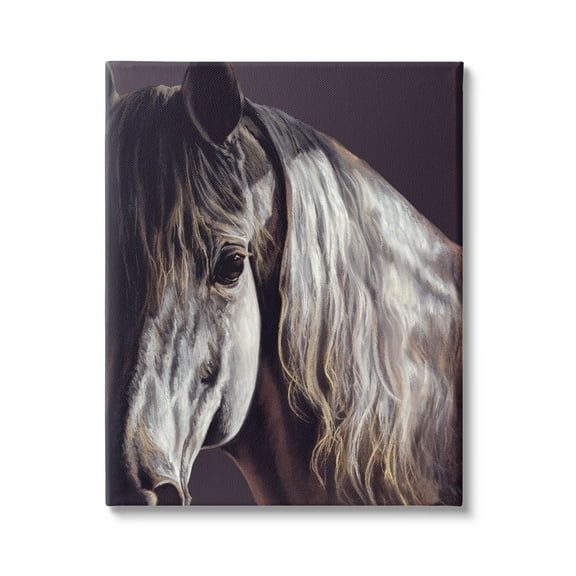 Stupell Industries Close Up Horse Face Portrait Animals & Insects Photography Gallery Wrapped Canvas Print Wall Art