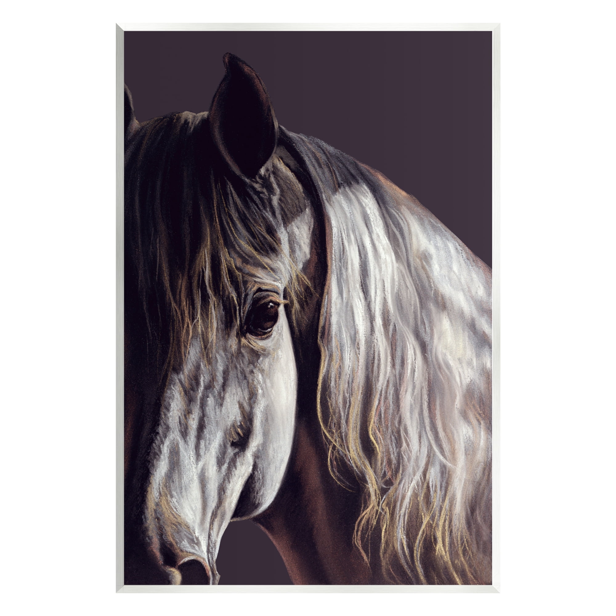 Stupell Industries Close Up Horse Face Portrait Animals & Insects Photography Unframed Art Print Wall Art