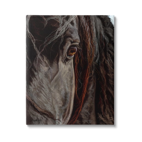 Stupell Industries Close Up Horse Portrait Animals & Insects Painting Gallery Wrapped Canvas Print Wall Art, 30 x 40
