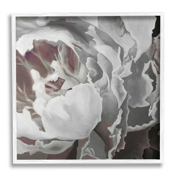 Stupell Industries Close Up Peony Blossom Botanical & Floral Painting White Framed Art Print Wall Art, 12 x 12
