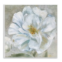 Stupell Industries Close Up White Bloom Plants & Flowers Painting Unframed Art Print Wall Art, 12 x 12