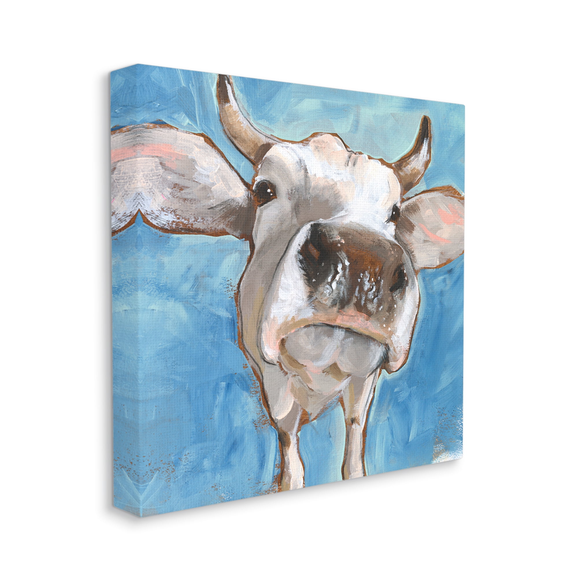 Stupell Industries Close Up White Cattle Farm Animal Portrait Canvas Wall Art, 30 x 30, Design by Jennifer Paxton Parker