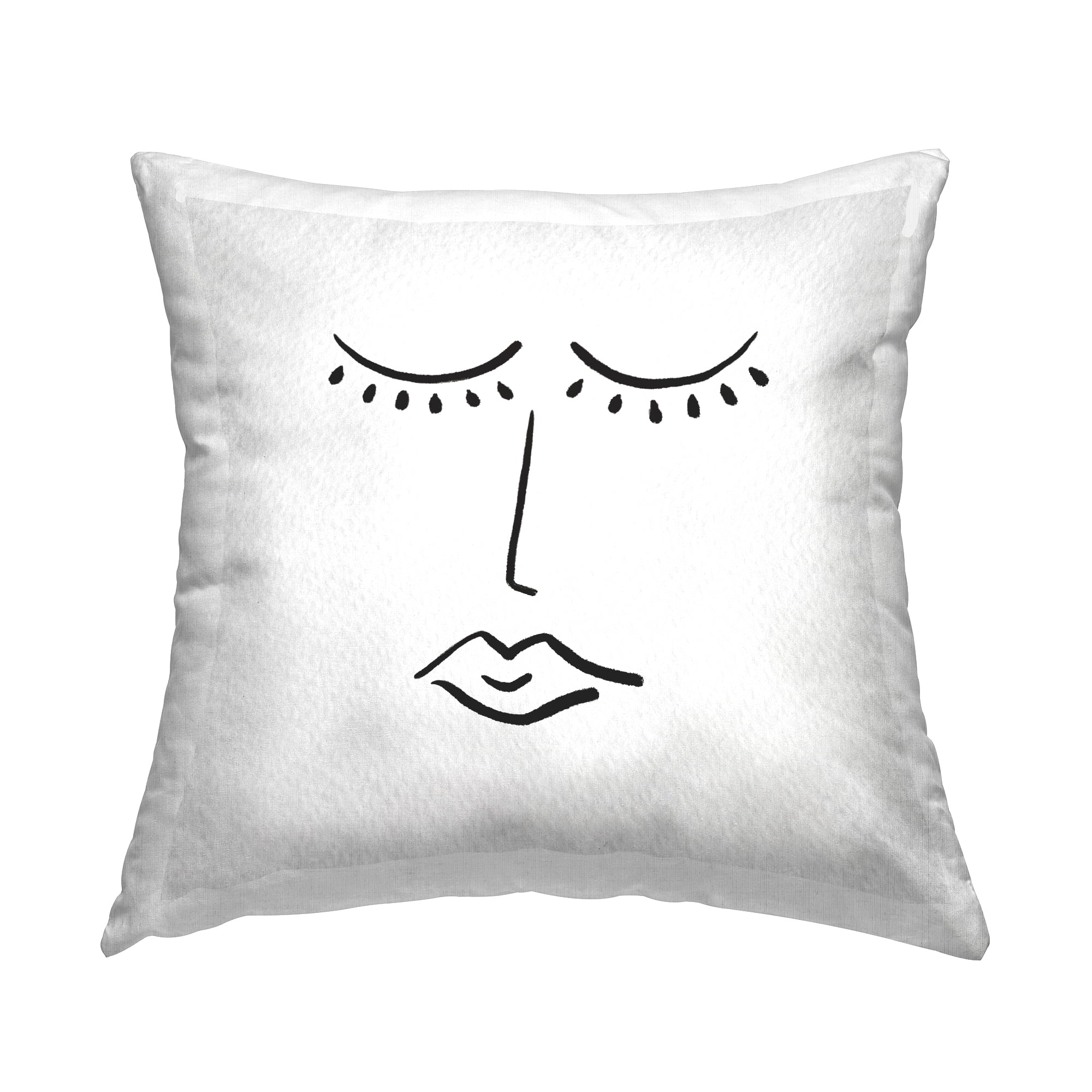 Stupell Industries Closed Eye Face Minimal Boho Design Design by Amy Brinkman Throw Pillow