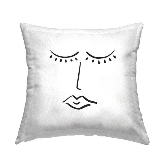 Stupell Industries Closed Eye Face Minimal Boho Design Design by Amy Brinkman Throw Pillow