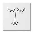 thumbnail image 1 of Stupell Industries Closed Eyes Lips Minimal Face Doodle Style Canvas Wall Art, 17 x 17, Design by Barry Kite, 1 of 5
