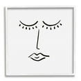 thumbnail image 1 of Stupell Industries Closed Eyes Lips Minimal Face Doodle Style Framed Wall Art, 12 x 12, Design by Barry Kite, 1 of 5