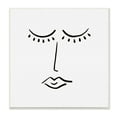 thumbnail image 1 of Stupell Industries Closed Eyes Lips Minimal Face Doodle Style Wood Wall Art, 12 x 12, Design by Barry Kite, 1 of 5
