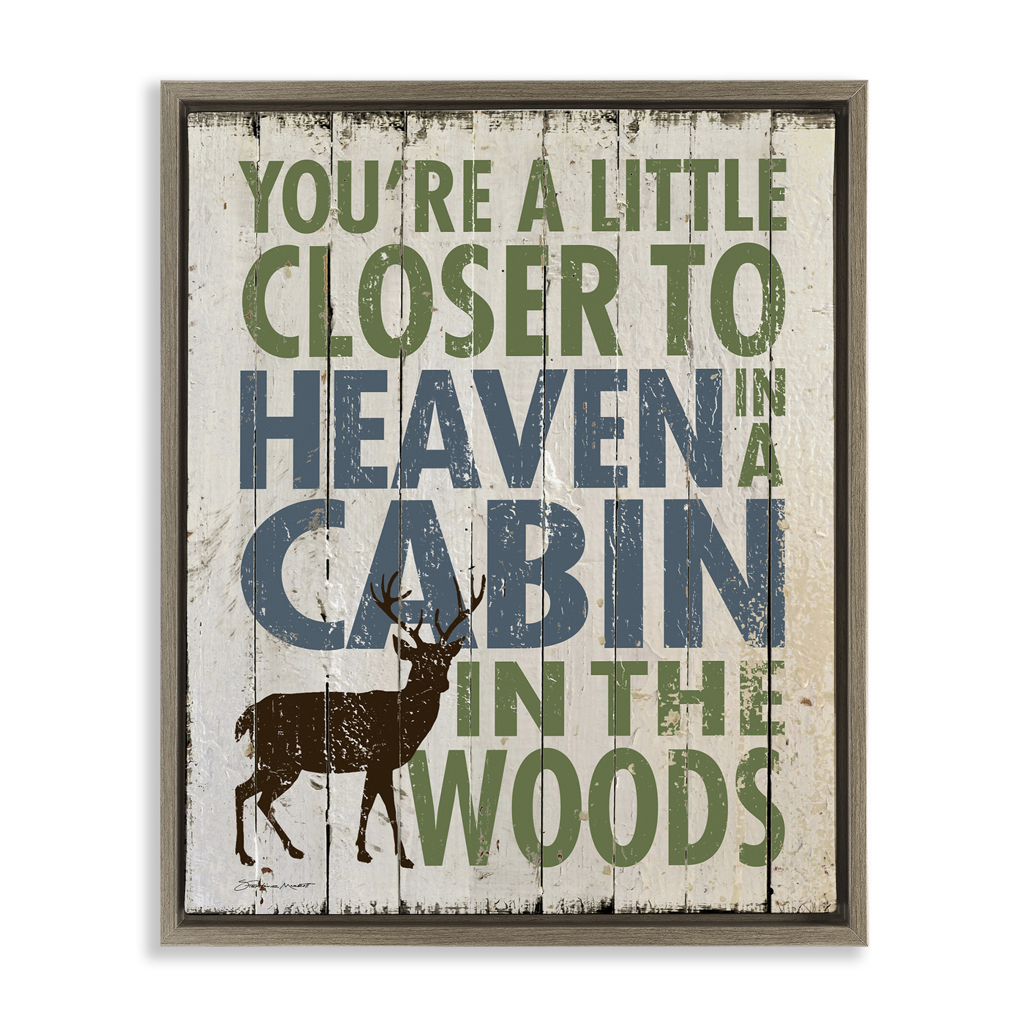 Stupell Industries Closer to Heaven in a Cabin Animals & Insects Painting Brown Floater Framed Canvas Art Print Wall Art, 25 x 31