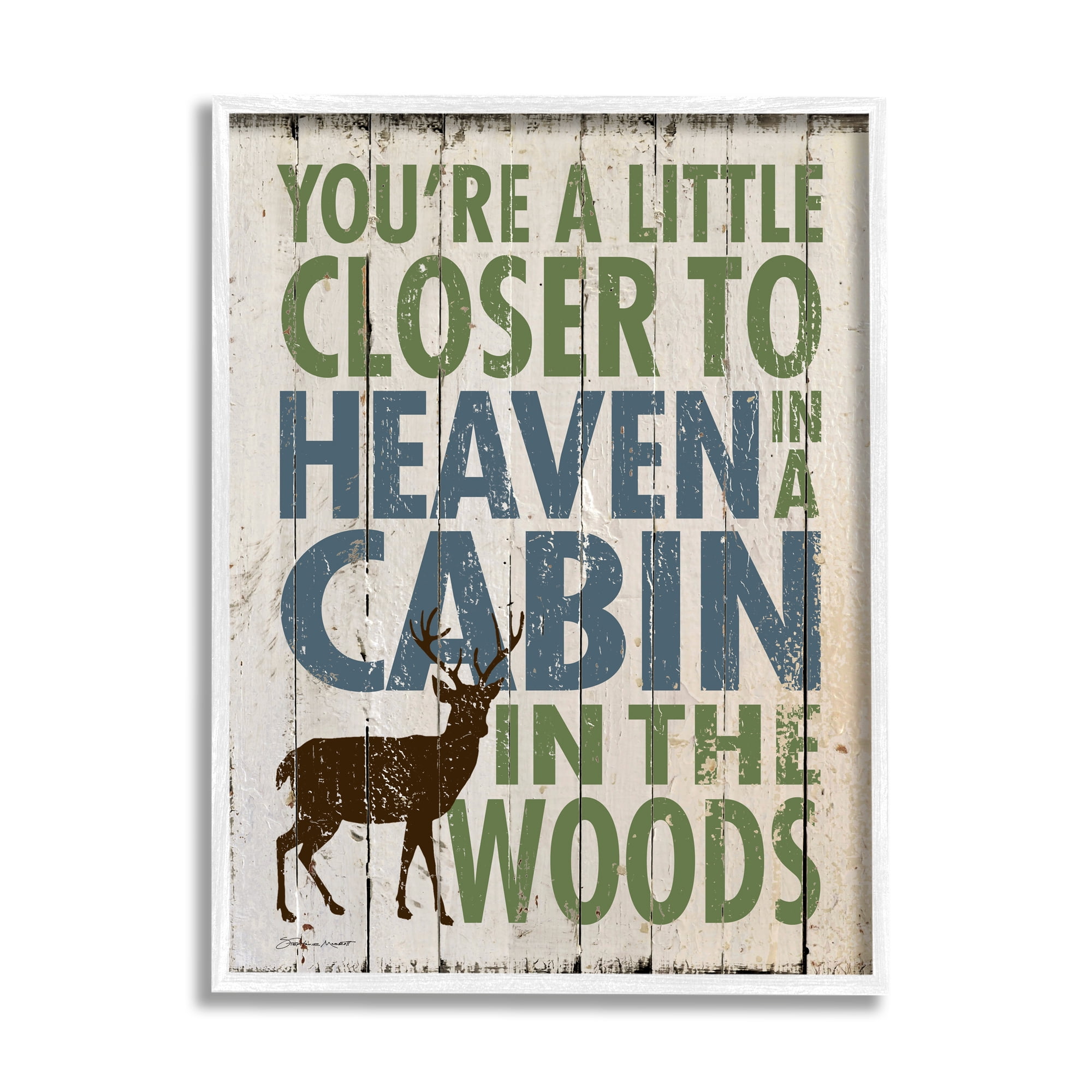 Stupell Industries Closer to Heavin in a Cabin Graphic Art Framed Art Print Wall Art, 24x30, By Stephanie Workman Marrott