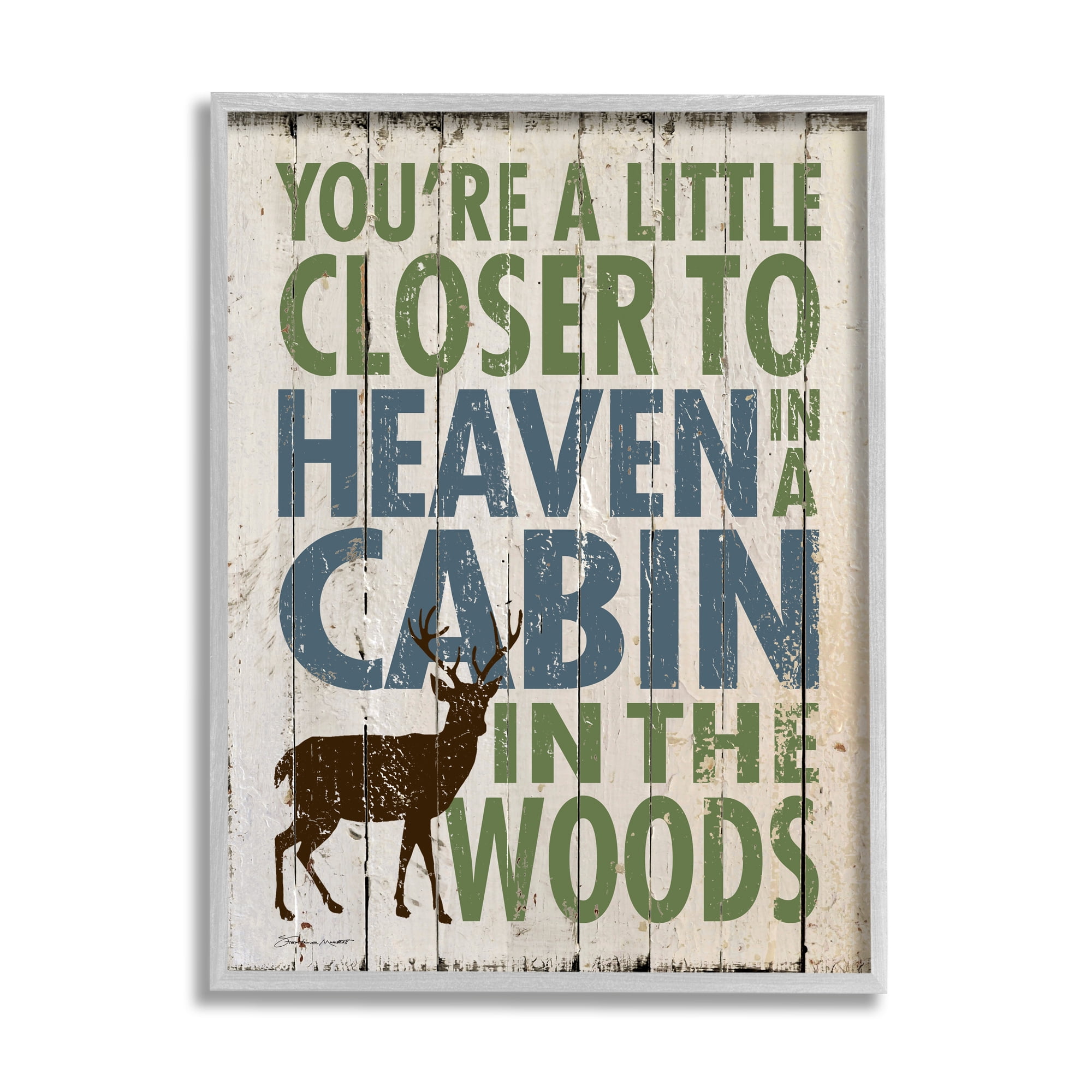 Stupell Industries Closer to Heavin in a Cabin Graphic Art Framed Art Print Wall Art, 24x30, By Stephanie Workman Marrott