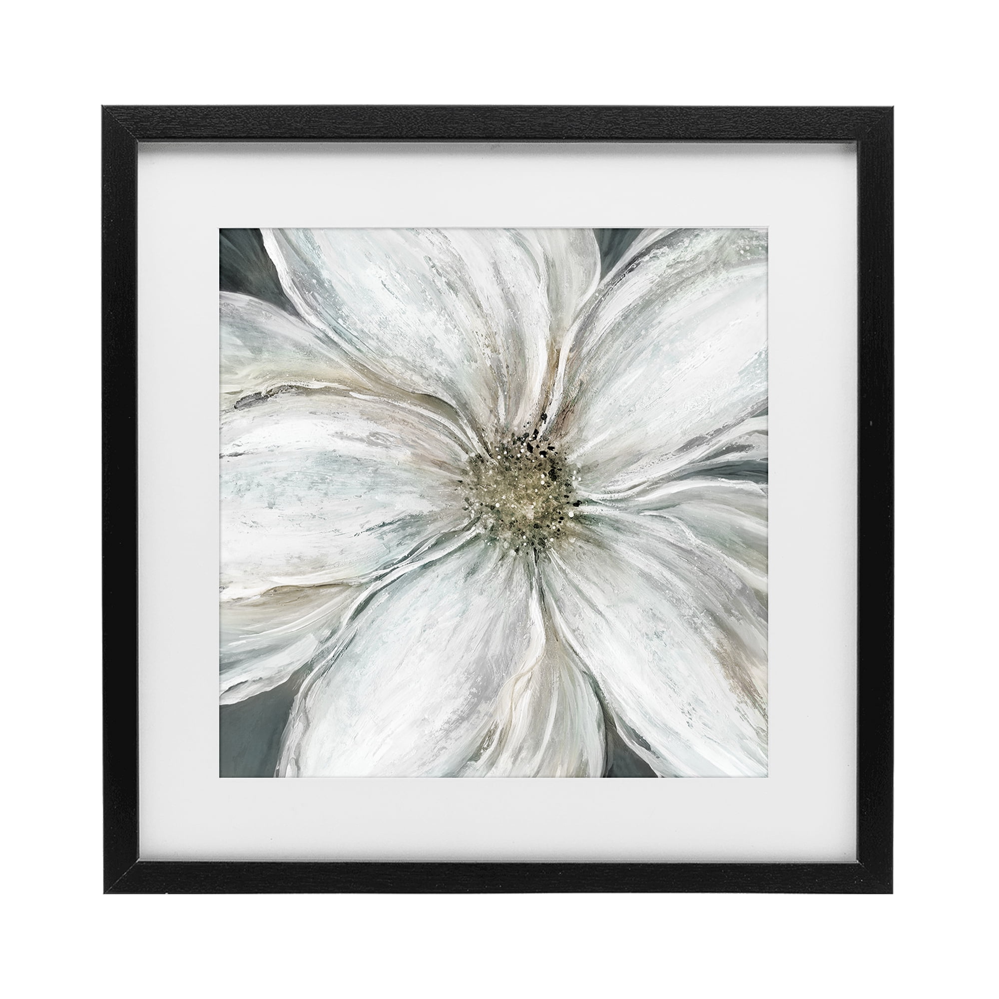 Stupell Industries Closeup Serene White Blossom Black Framed Print Under Glass, design by Carol Robinson