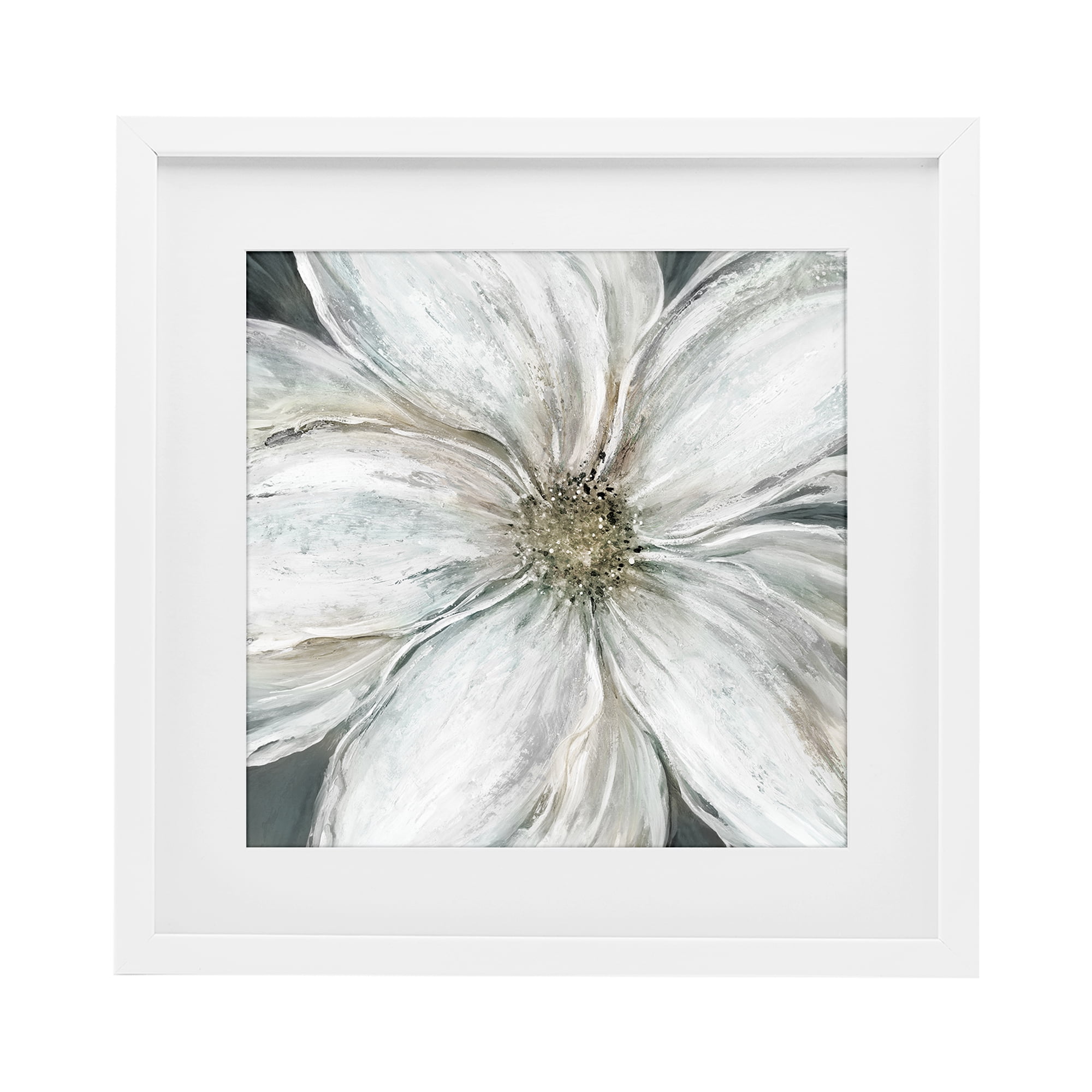 Stupell Industries Closeup Serene White Blossom White Framed Print Under Glass, design by Carol Robinson