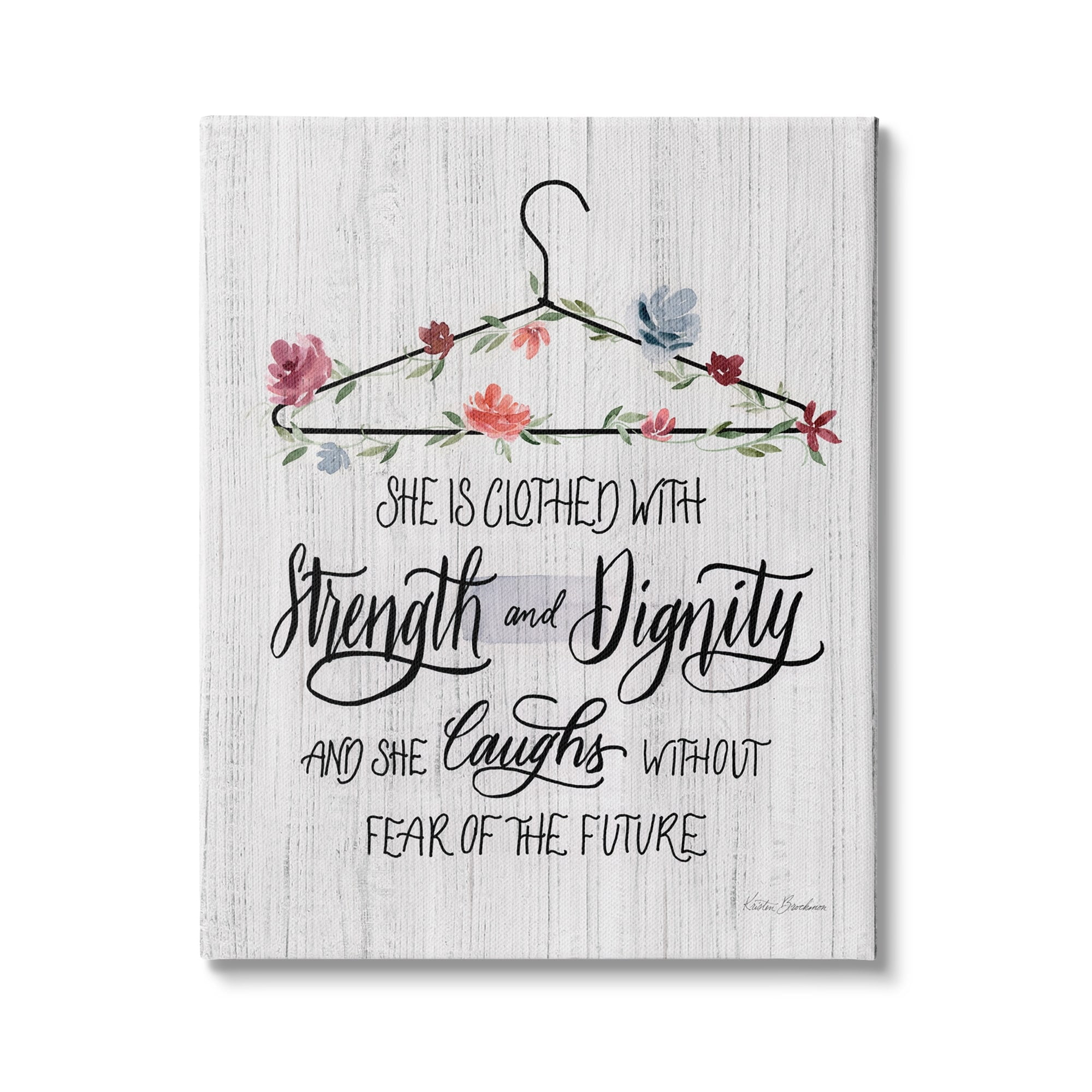 Clothed With Strength and Dignity Motivational Canvas Wall Art