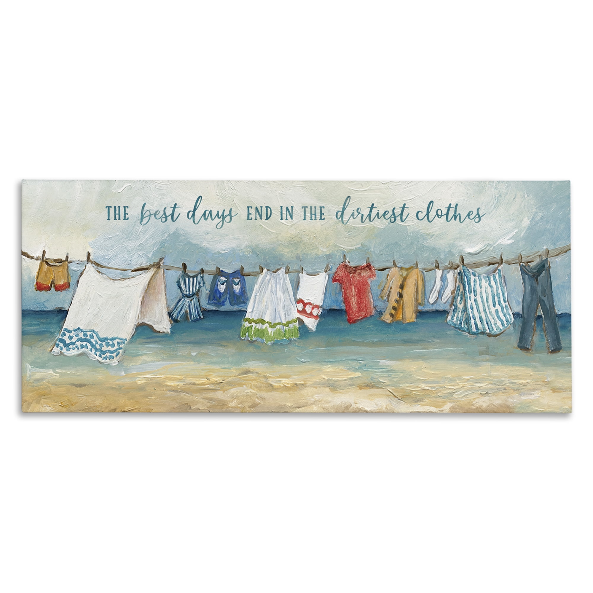 Stupell Industries Clothesline By The Sea Canvas Wall Art, design by Charlene Olson