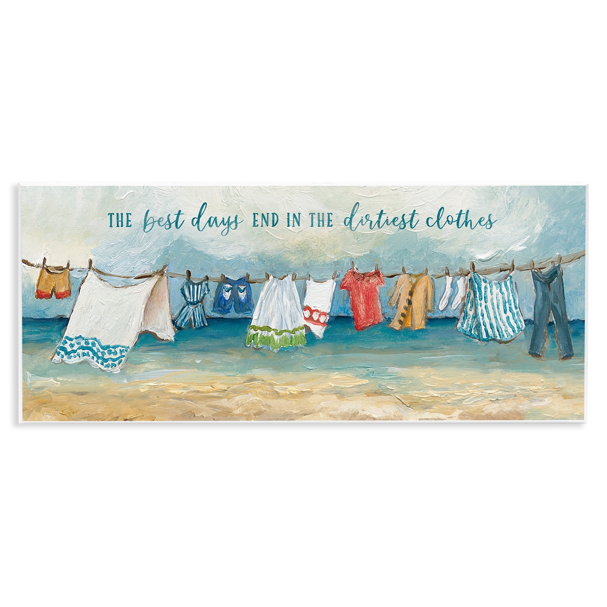 Stupell Industries Clothesline By The Sea Wall Plaque Art, design by Charlene Olson