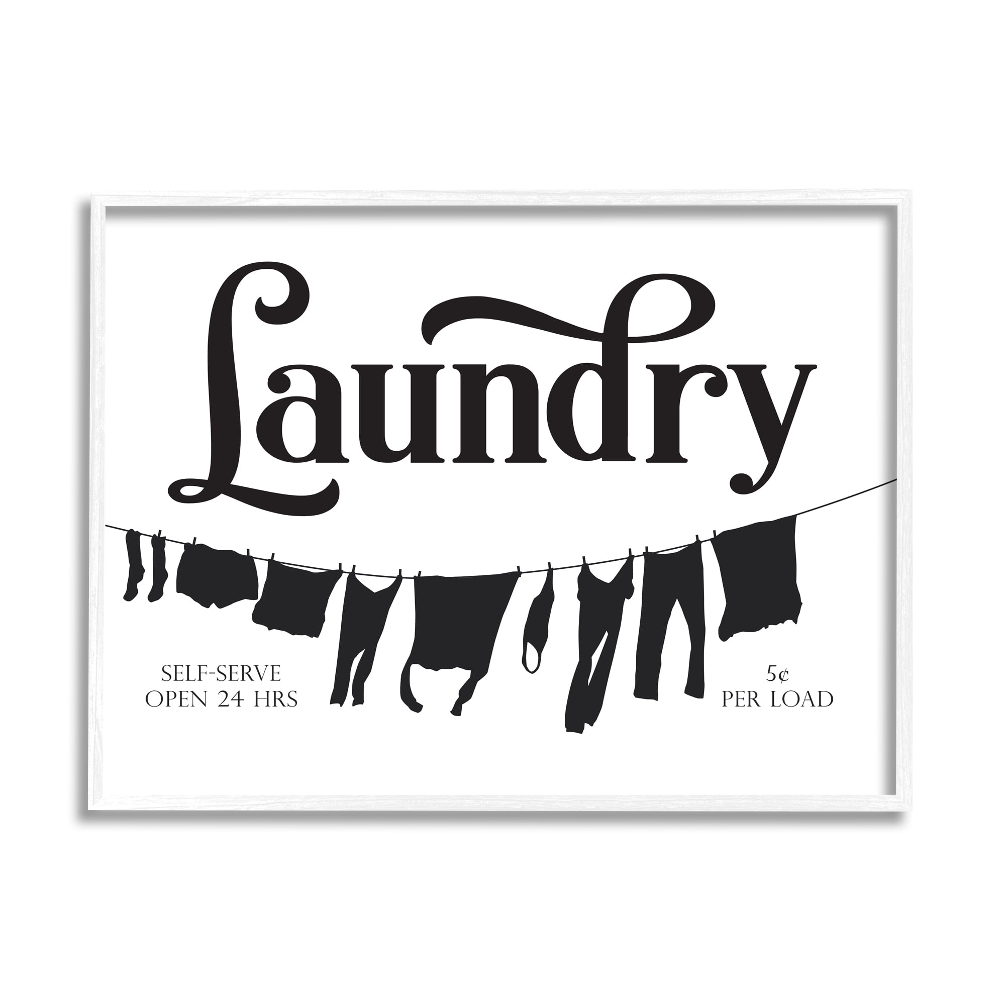 Stupell Industries Clothesline Laundry Room Sign Vintage Advertisement, 16 x 20, Designed by Lettered and Lined