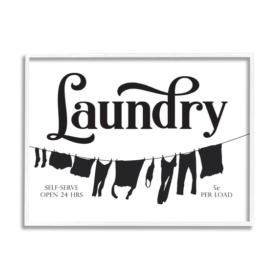 Stupell Industries Clothesline Laundry Room Sign Vintage Advertisement, 16 x 20, Designed by Lettered and Lined