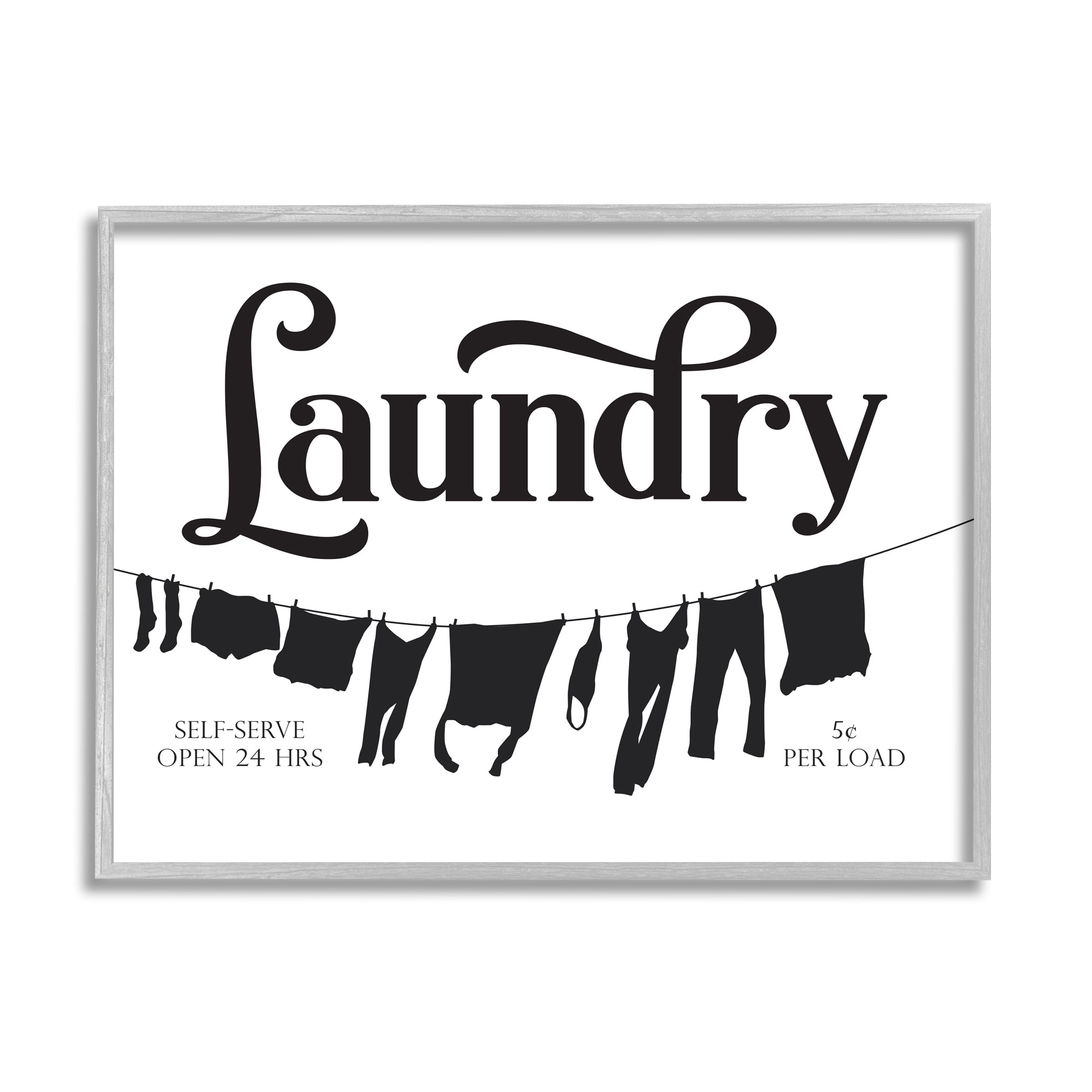 Stupell Industries Clothesline Laundry Room Sign Vintage Advertisement, 16 x 20, Designed by Lettered and Lined