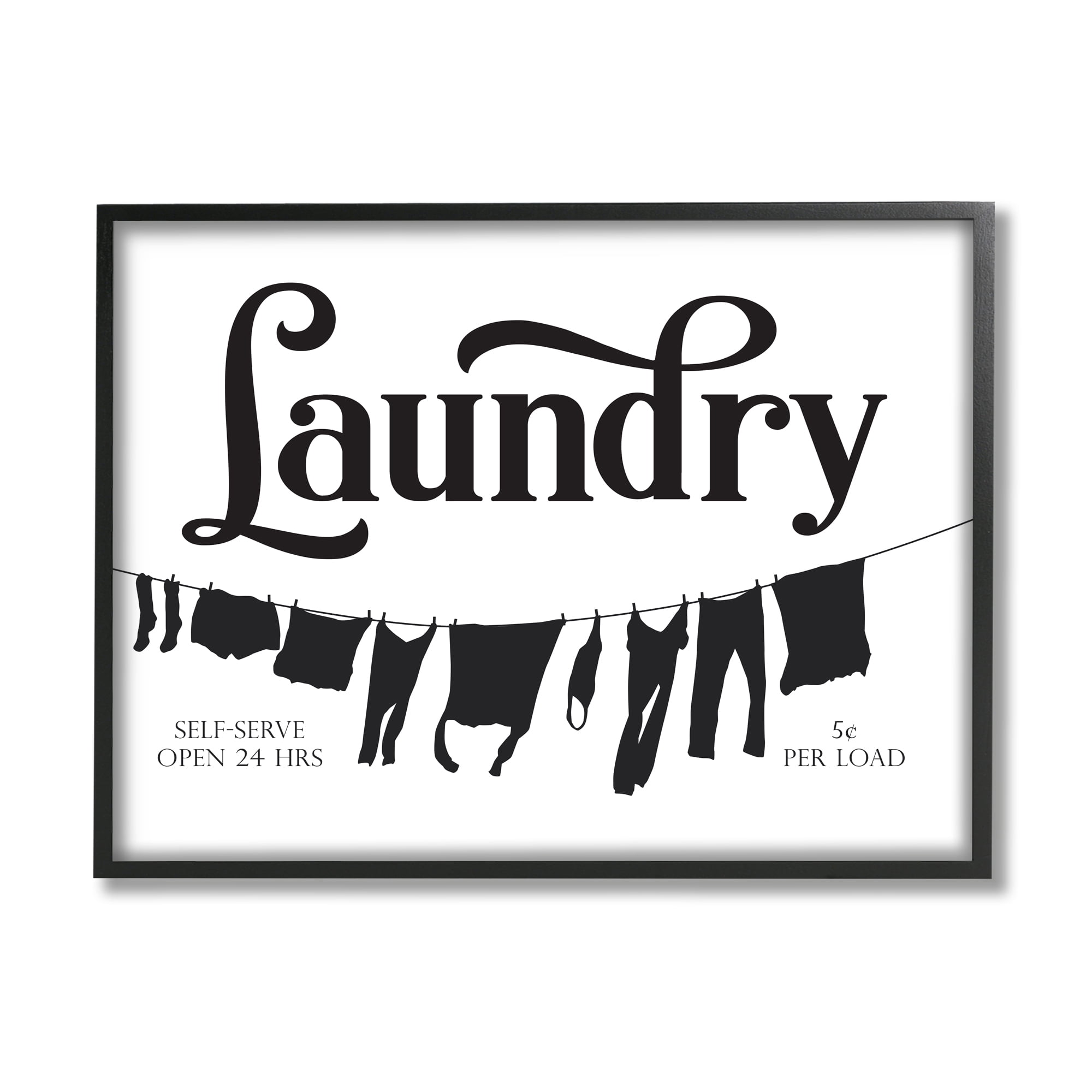 Stupell Industries Clothesline Laundry Room Sign Vintage Advertisement, 24 x 30, Designed by Lettered and Lined