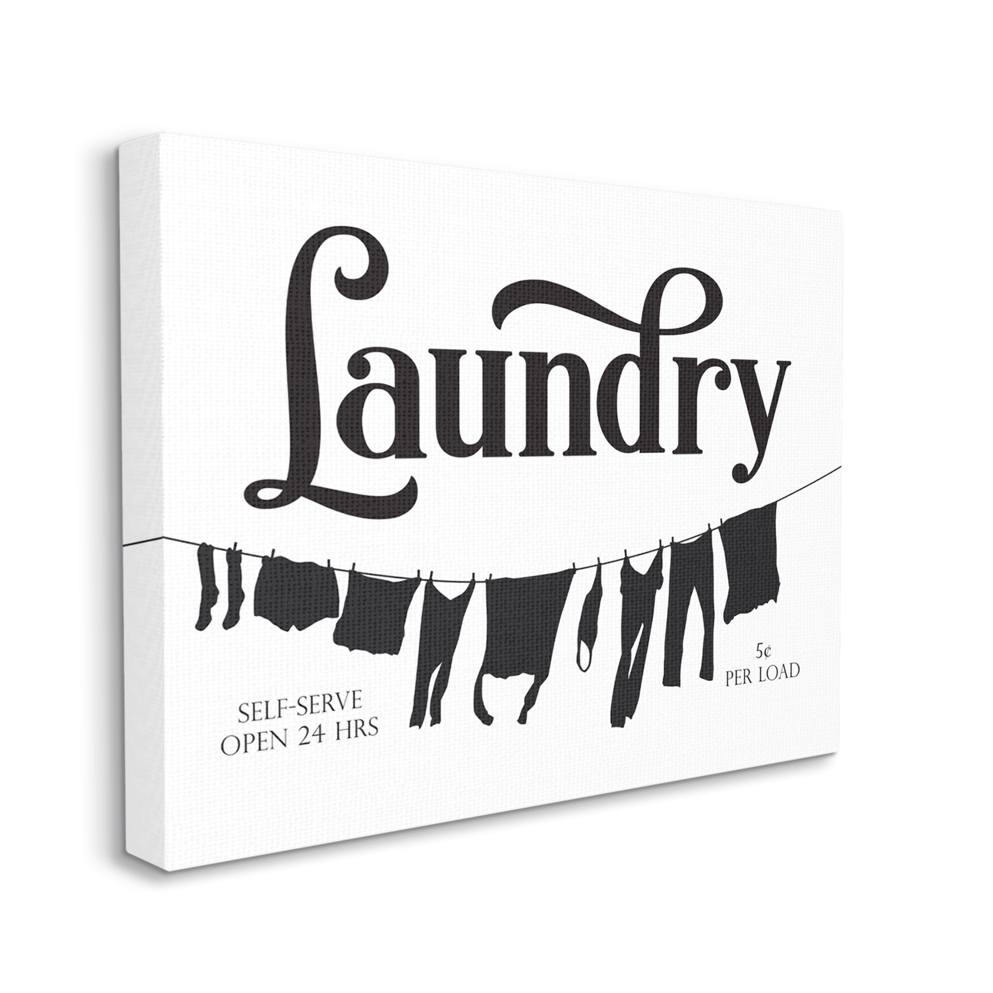 Stupell Industries Clothesline Laundry Room Sign Vintage Advertisement, 36 x 48, Designed by Lettered and Lined