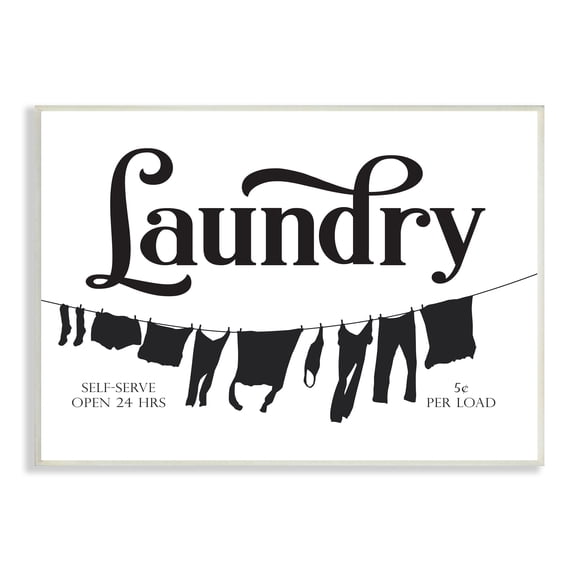 Stupell Industries Clothesline Laundry Room Sign Vintage Advertisement Country Painting Unframed Art Print Wall Art, 10 x 15, Design by Lettered and Lined