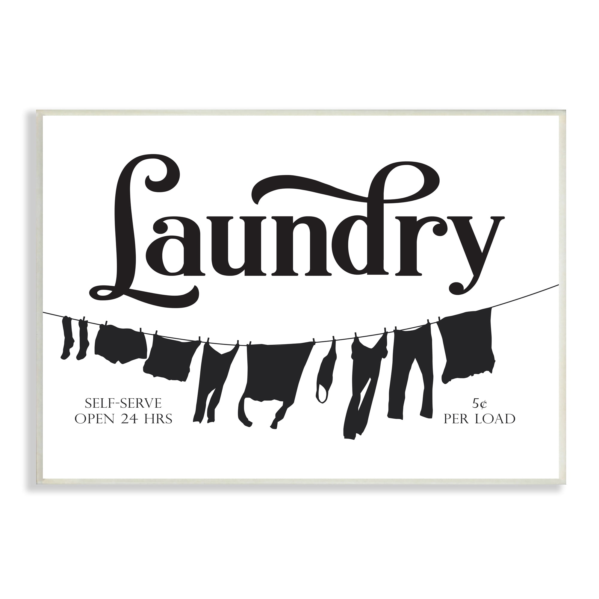 Stupell Industries Clothesline Laundry Room Sign Vintage Advertisement Country Painting Unframed Art Print Wall Art, 13 x 19, Design by Lettered and Lined