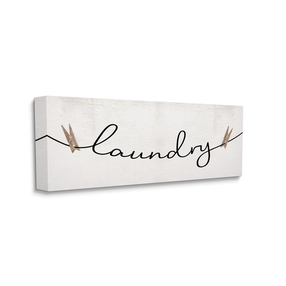 Stupell Industries Clothespins on the Laundry Line Typography Designed by Daphne Polselli