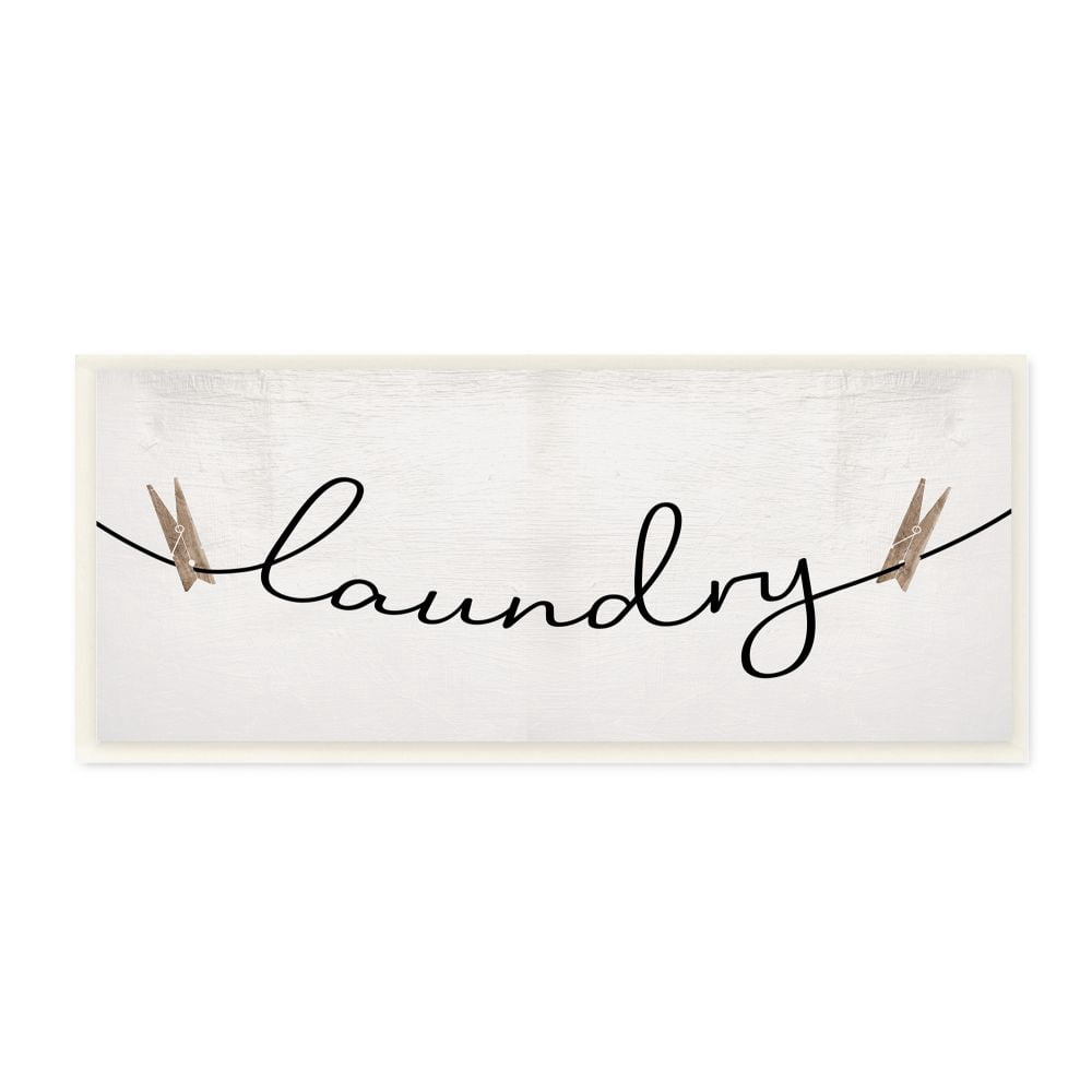 Stupell Industries Clothespins on the Laundry Line Typography Designed by Daphne Polselli