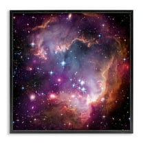Stupell Industries Cloud Galaxy with Stars Astrology & Stars Painting Black Framed Art Print Wall Art, 12 x 12