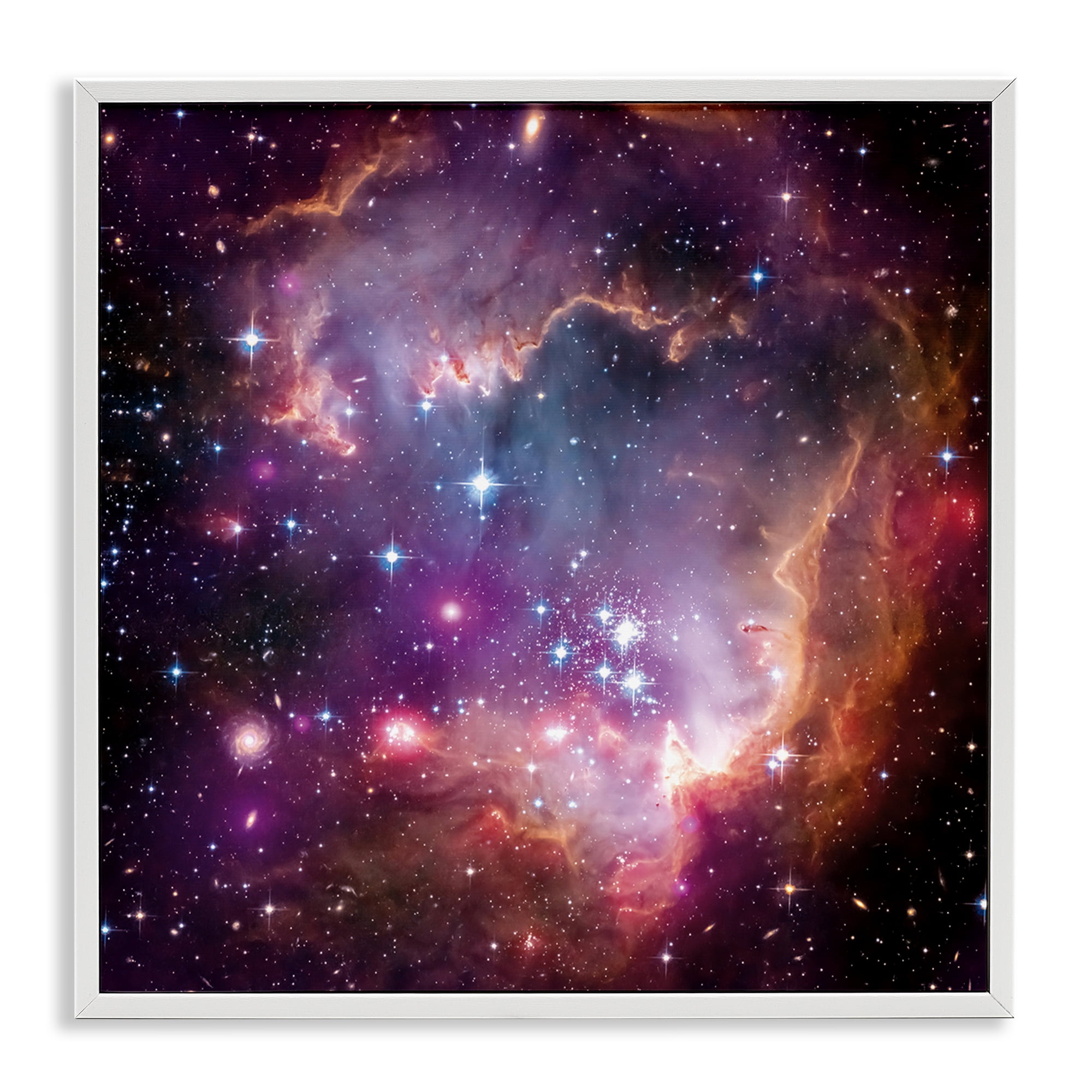 Stupell Industries Cloud Galaxy with Stars Astrology & Stars Painting White Framed Art Print Wall Art, 17 x 17