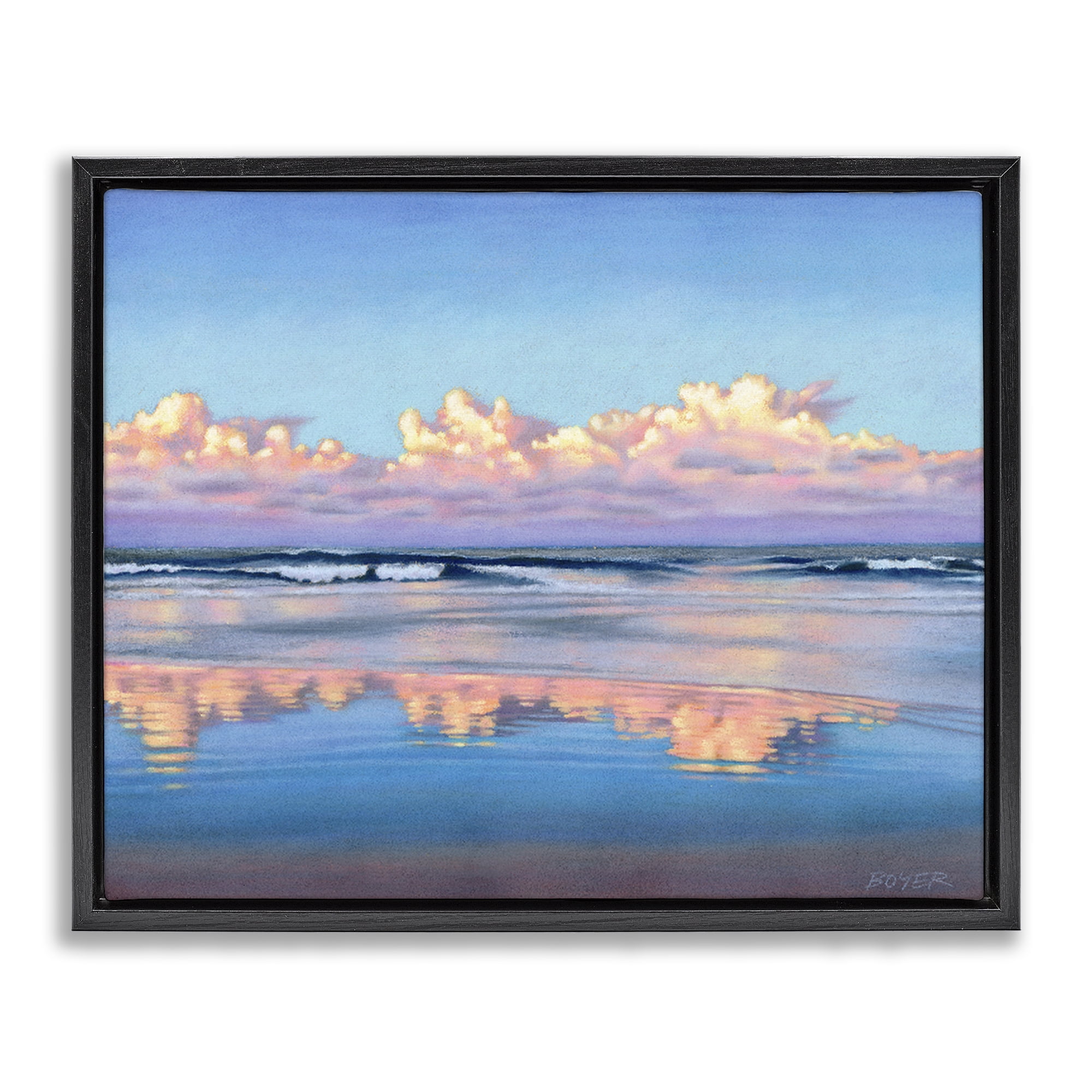 Stupell Industries Cloud Illusions Reflection Black Framed Floater Canvas Wall Art, design by Susy Boyer