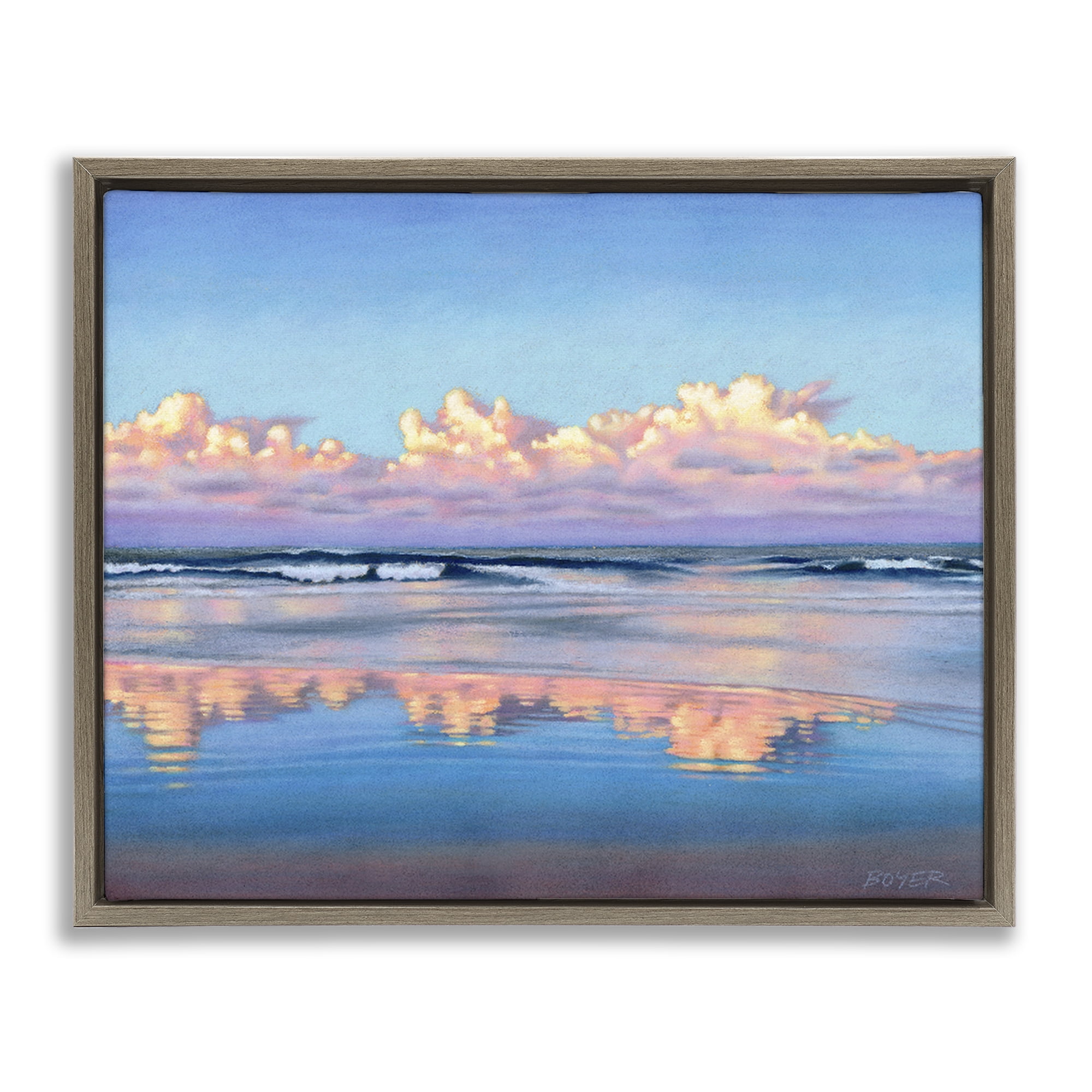 Stupell Industries Cloud Illusions Reflection Brown Framed Floater Canvas Wall Art, design by Susy Boyer