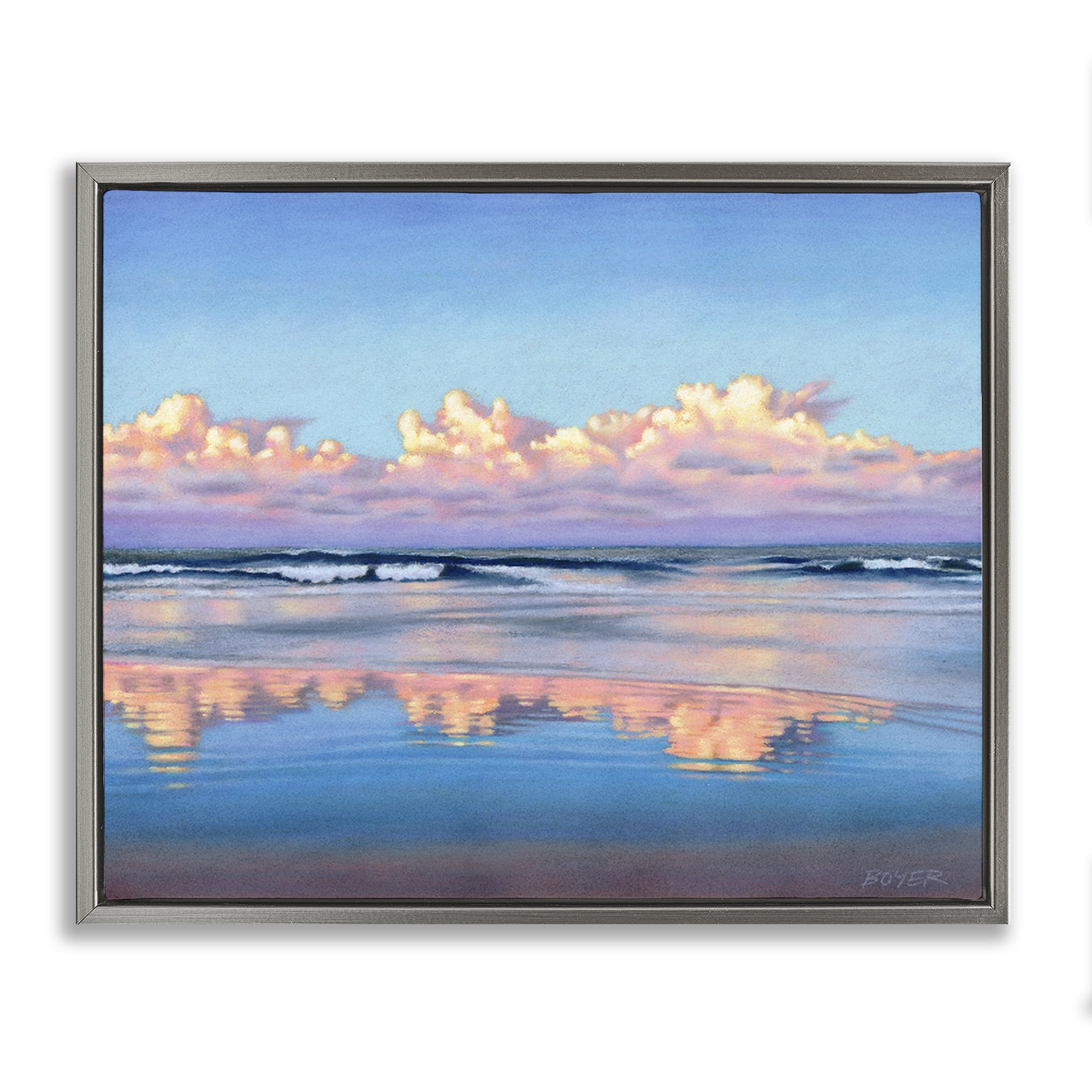 Stupell Industries Cloud Illusions Reflection Gray Framed Floater Canvas Wall Art, design by Susy Boyer