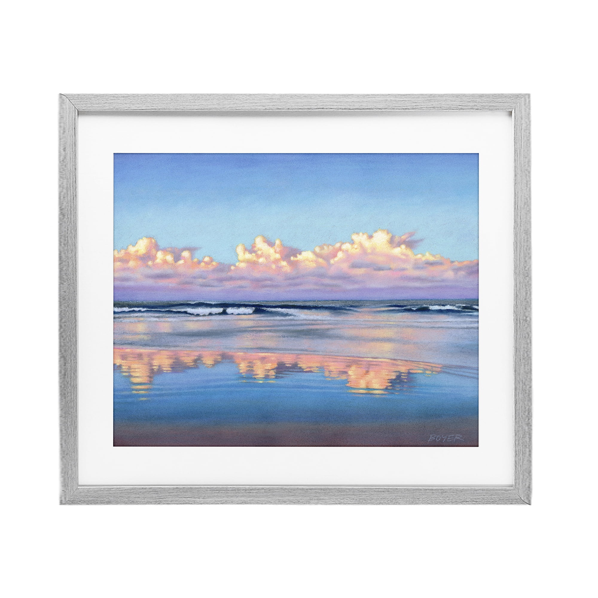 Stupell Industries Cloud Illusions Reflection Gray Framed Print Under Glass, design by Susy Boyer