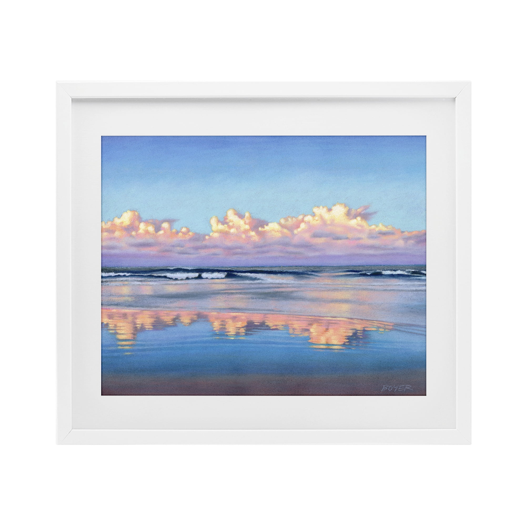 Stupell Industries Cloud Illusions Reflection White Framed Print Under Glass, design by Susy Boyer