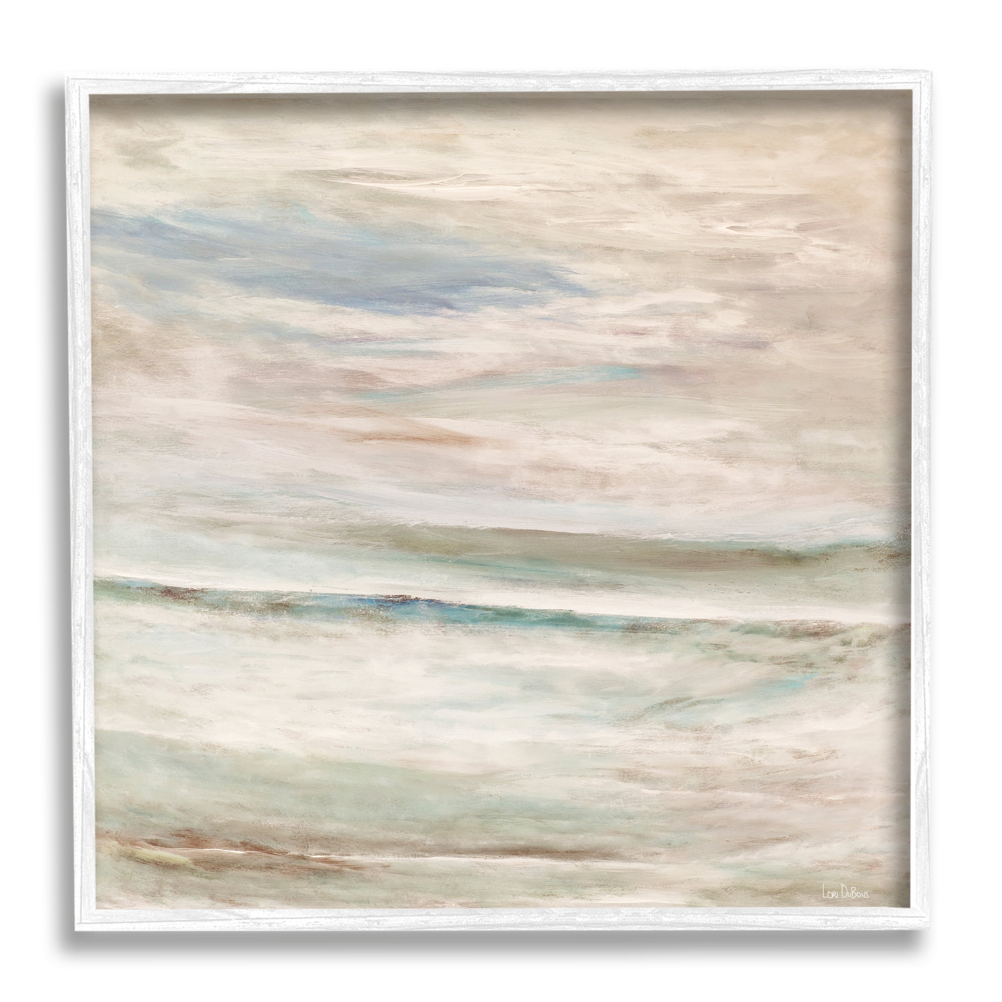 Stupell Industries Cloud Landscape Abstraction Mystical Off-White Blue Green, 24 x 24, Designed by Lori Dubois