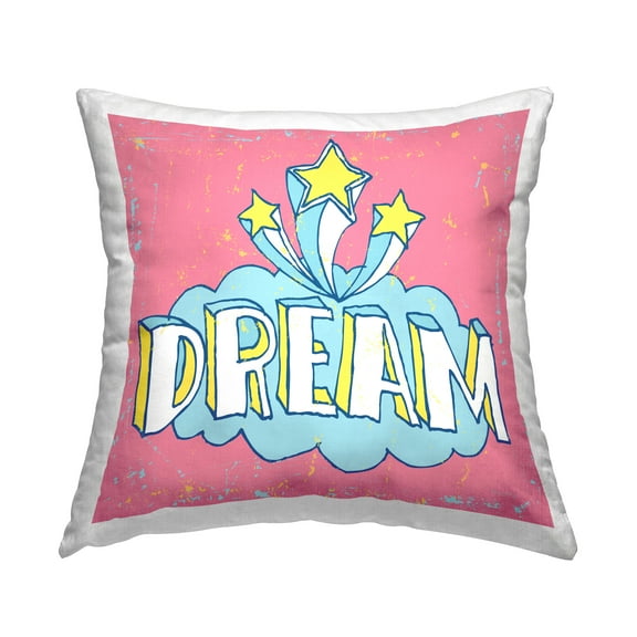 Stupell Industries Cloud & Stars Dream Phrase Square Decorative Printed Throw Pillow, 18 x 18