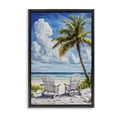 thumbnail image 1 of Stupell Industries Tropical Clouded Beach with Looming Palm Black Floating Frame Canvas Art, 17 x 25, by Petals Prints Design, 1 of 8