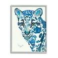 thumbnail image 1 of Stupell Industries Clouded Leopard Collaged Blue Patterns Wildlife Animal Painting Gray Framed Art Print Wall Art, Design by Lisa Morales, 1 of 7