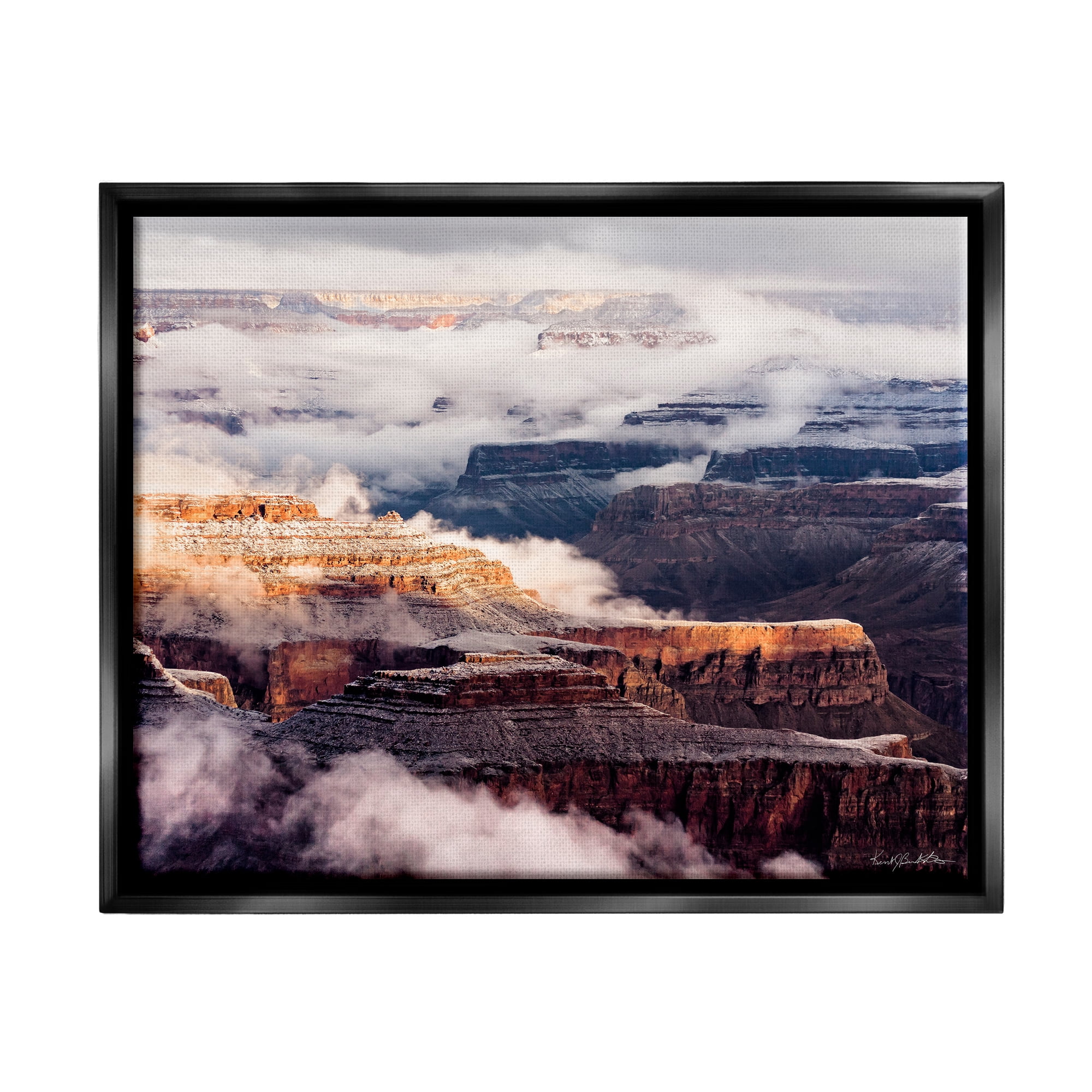 Stupell Industries Clouds & Mesa Scenery Landscape Photography Black Floater Framed Canvas Art Print Wall Art, 21 x 17