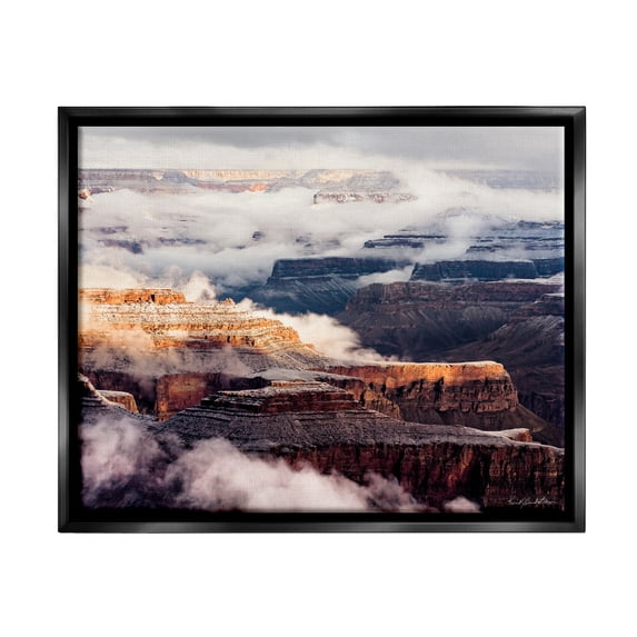 Stupell Industries Clouds & Mesa Scenery Landscape Photography Black Floater Framed Canvas Art Print Wall Art, 31 x 25