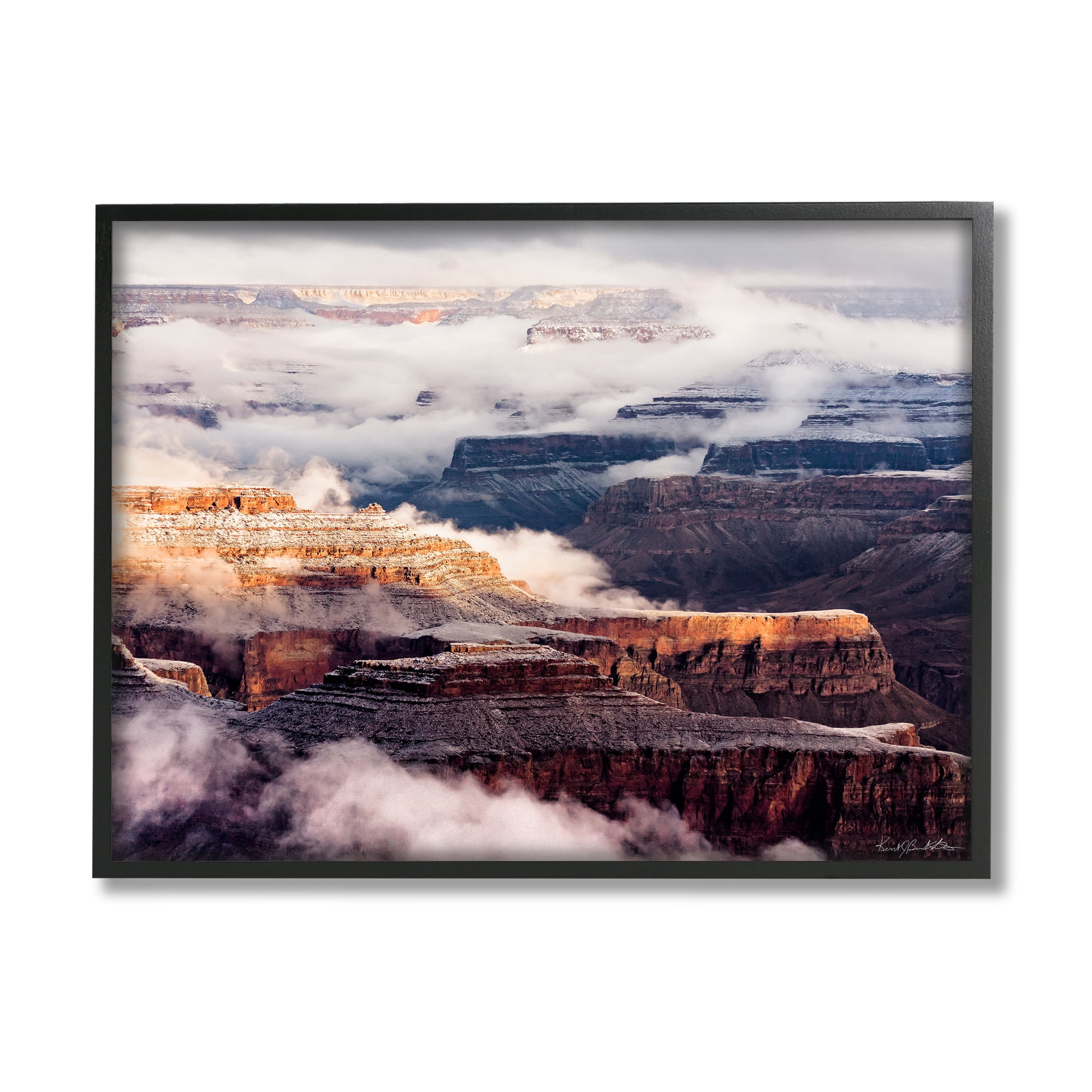 Stupell Industries Clouds & Mesa Scenery Landscape Photography Black Framed Art Print Wall Art, 20 x 16