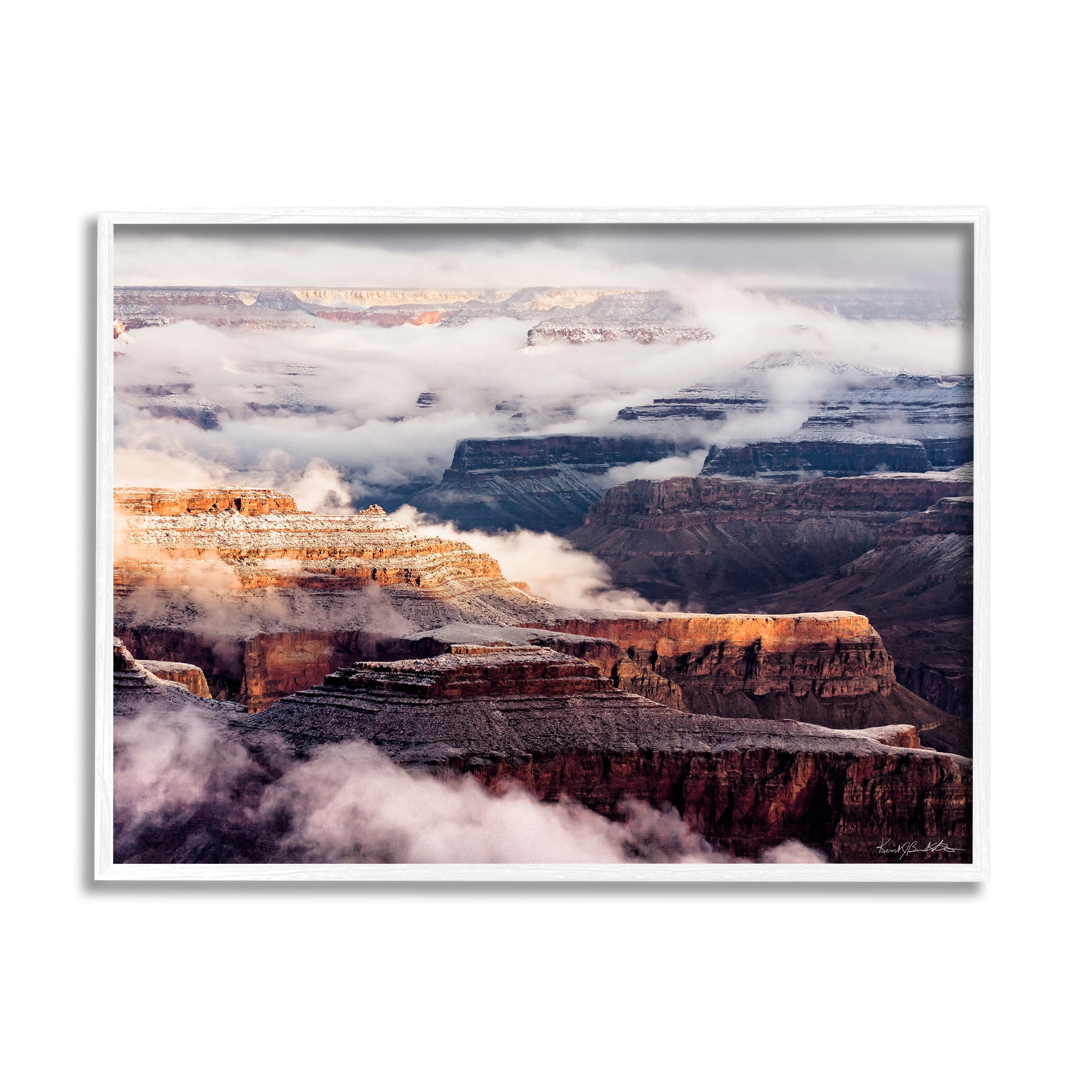 Stupell Industries Clouds & Mesa Scenery Landscape Photography White Framed Art Print Wall Art, 30 x 24