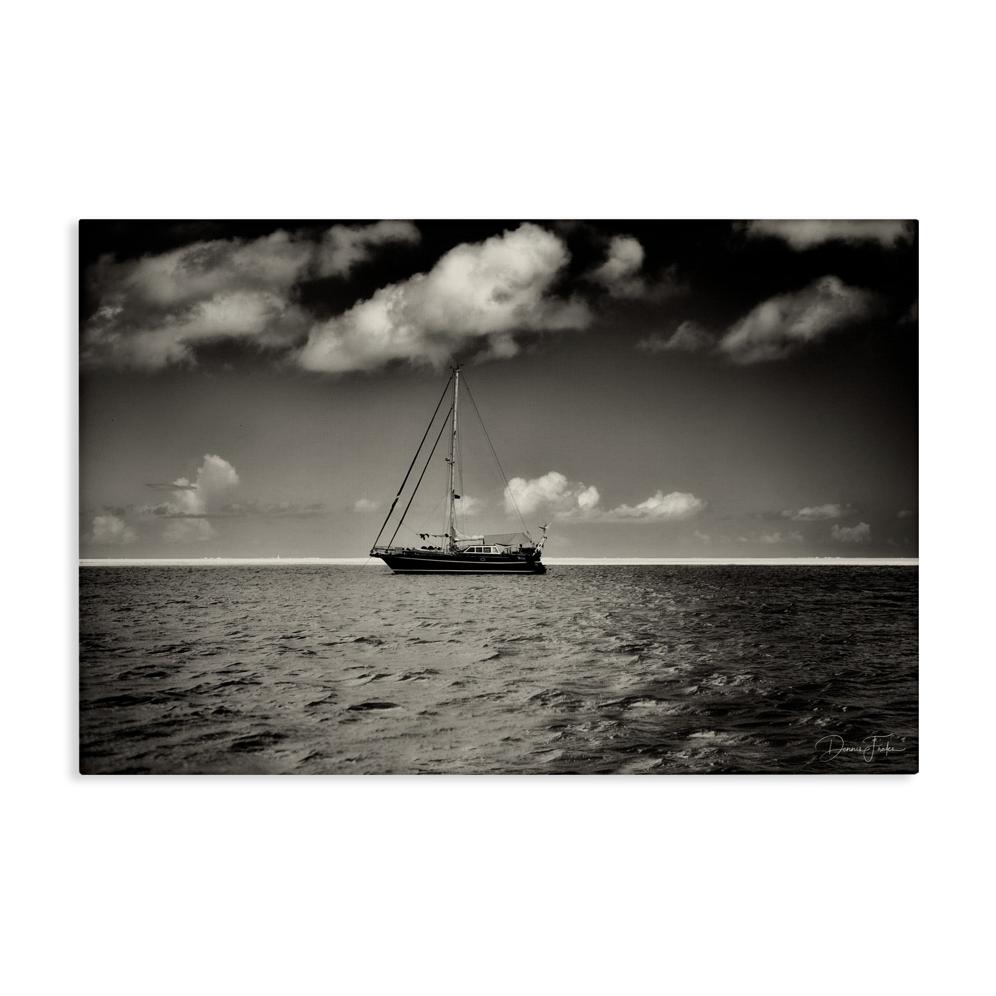 Stupell Industries Clouds Over Big Ship Landscape Photography Gallery Wrapped Canvas Art Print Wall Art, 45 x 30