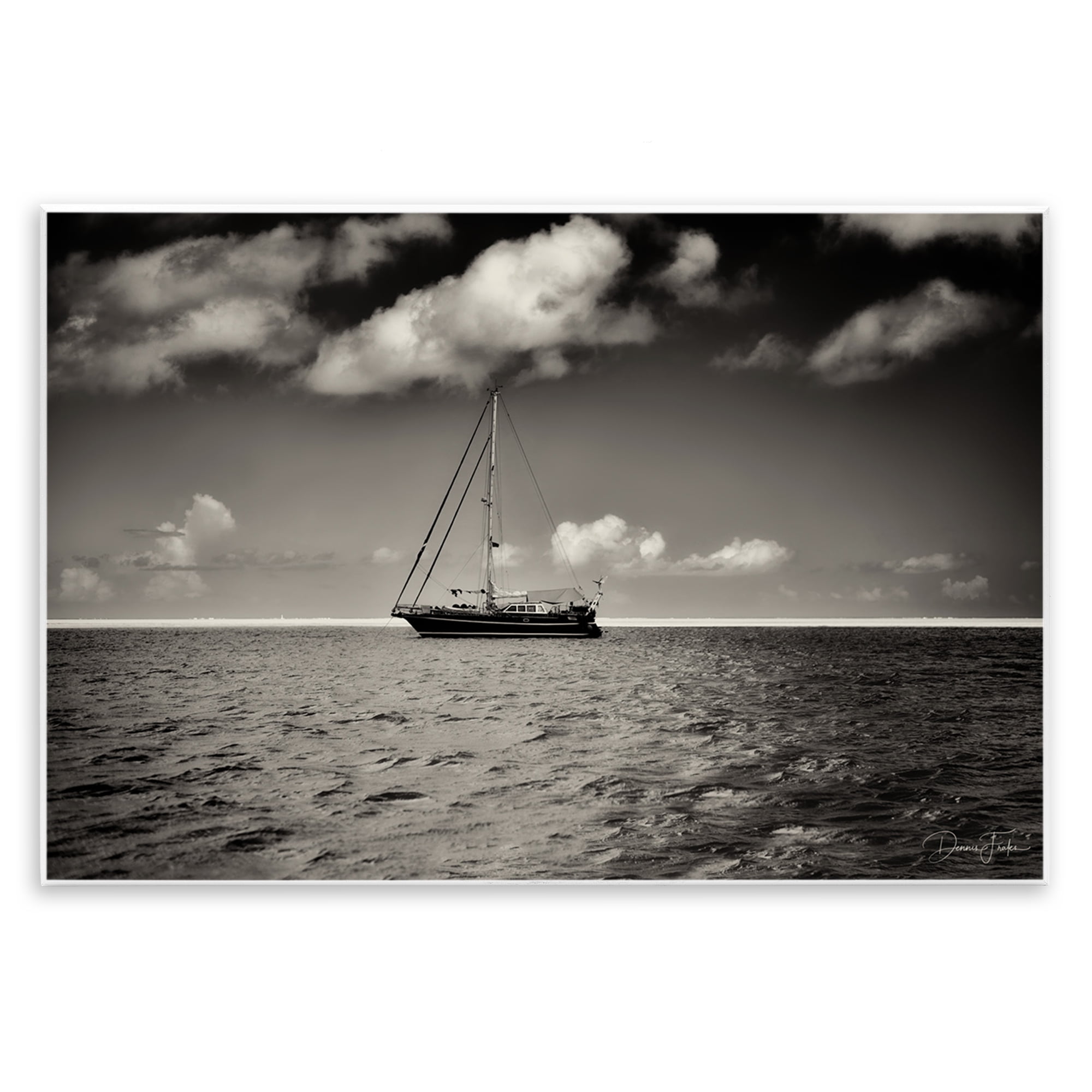 Stupell Industries Clouds Over Big Ship Landscape Photography Unframed Art Print Wall Art, 19 x 13