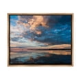 thumbnail image 1 of Stupell Industries Clouds & Sunset Reflection Landscape Painting Brown Floater Framed Canvas Art Print Wall Art, 21 x 17, 1 of 10