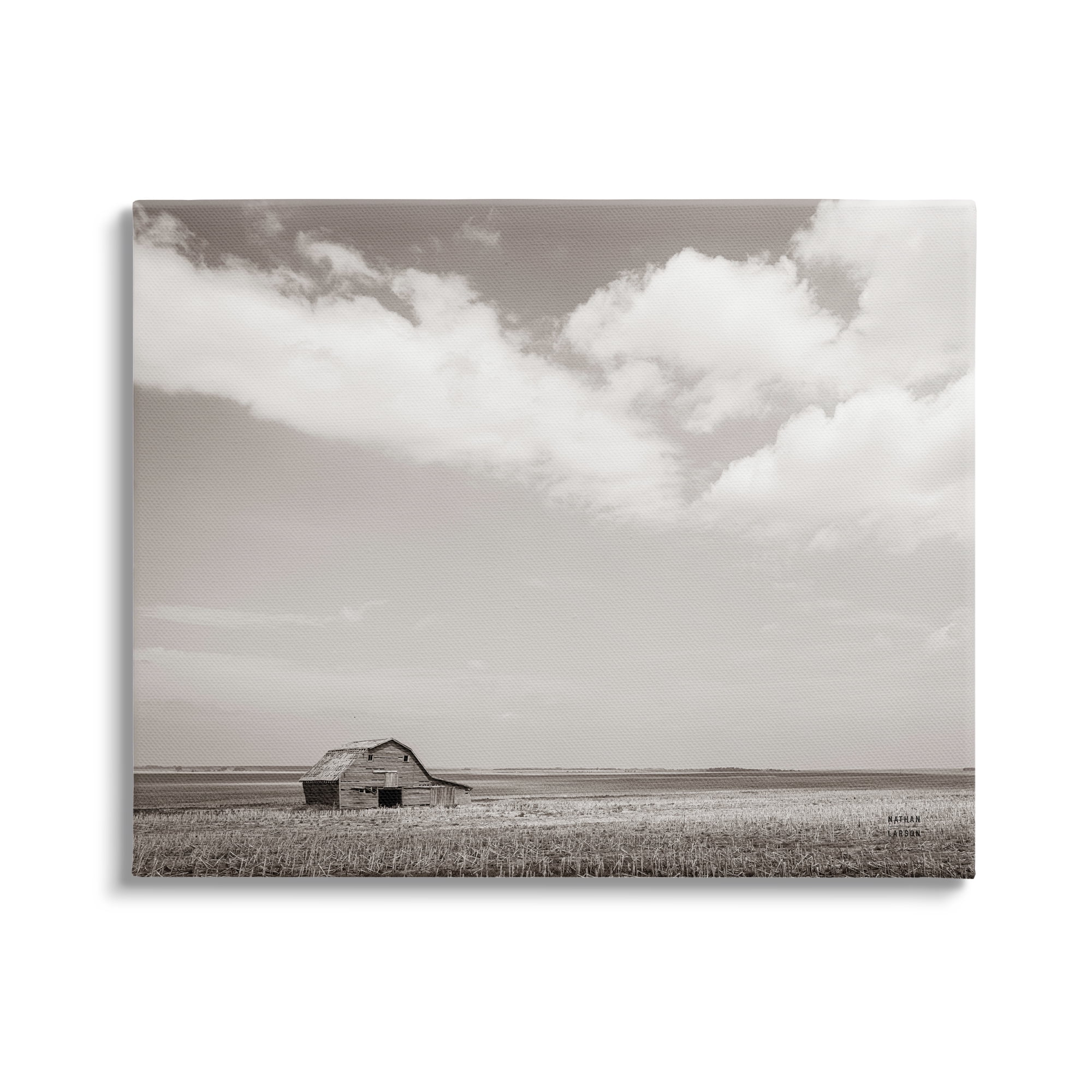 Stupell Industries Clouds over Barn Pasture Landscape Photography Gallery Wrapped Canvas Art Print Wall Art, 40 x 30