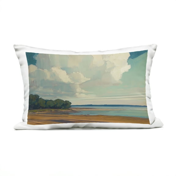 Stupell Industries Clouds over Extensive Beach Outdoor Printed Pillow, design by Elara Yasna