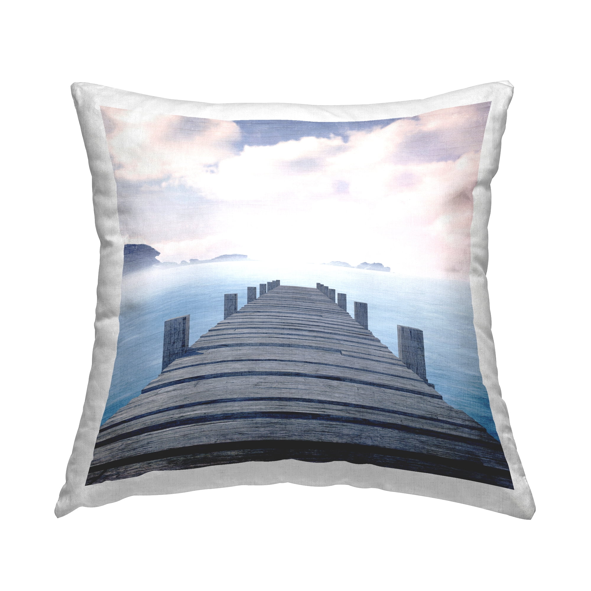 Stupell Industries Clouds over Sea Dock Decorative Printed Throw Pillow Design by Kim Allen.